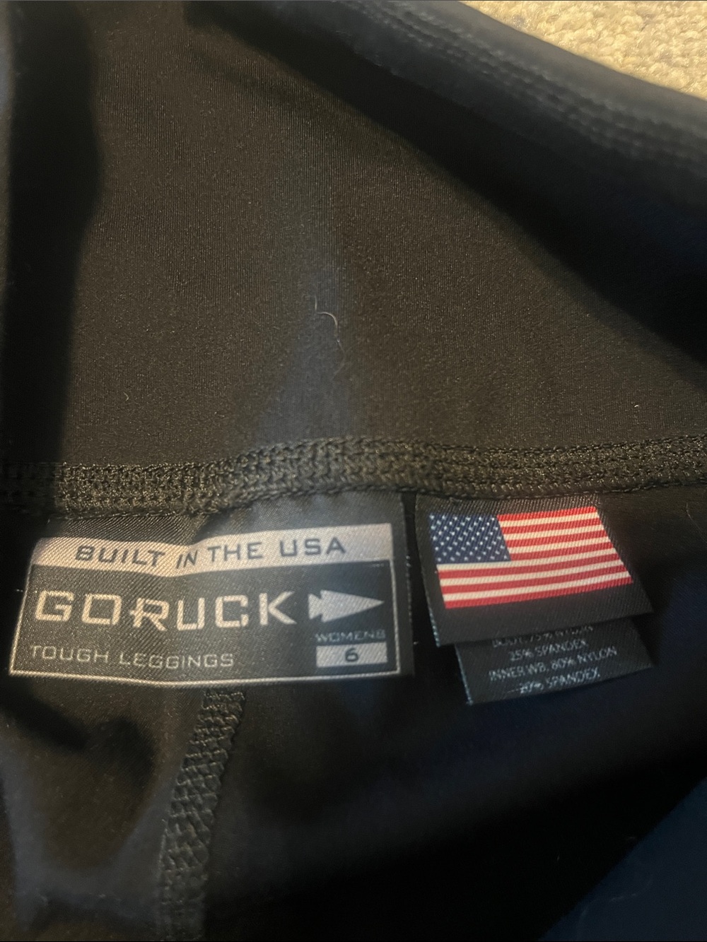 Goruck Crossfit Games Women’s Black Performance Leggings With White Logo View 4